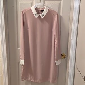 Elegant Pink Collared Dress